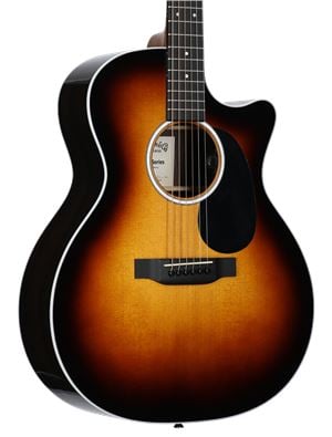 Martin GPC-13E Acoustic Electric Guitar Burst with Soft Case Body Angled View